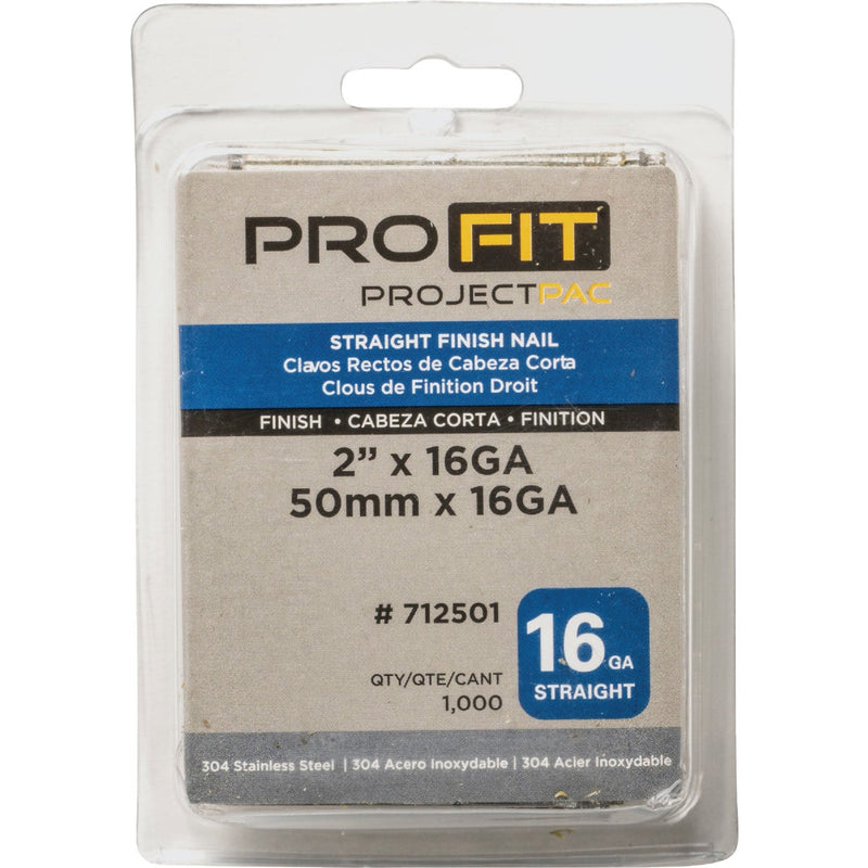 Pro-Fit 2 In. 16 Gauge 304-Stainless Steel Straight Finish Nail (1000 Ct.)