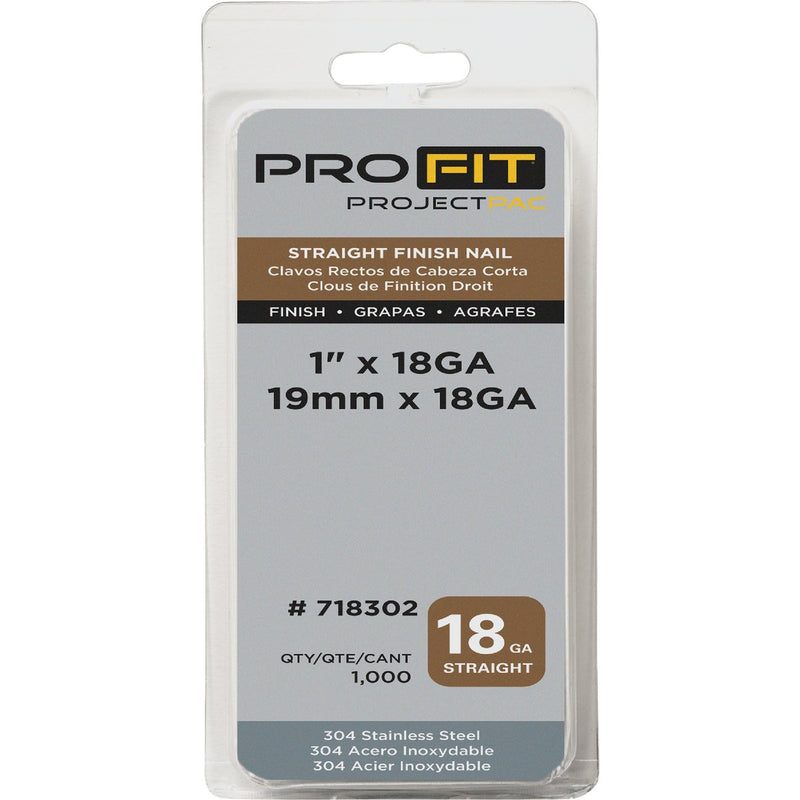 Pro-Fit 1 In. 18 Gauge 304-Stainless Steel Brad Nail (1000 Ct.)