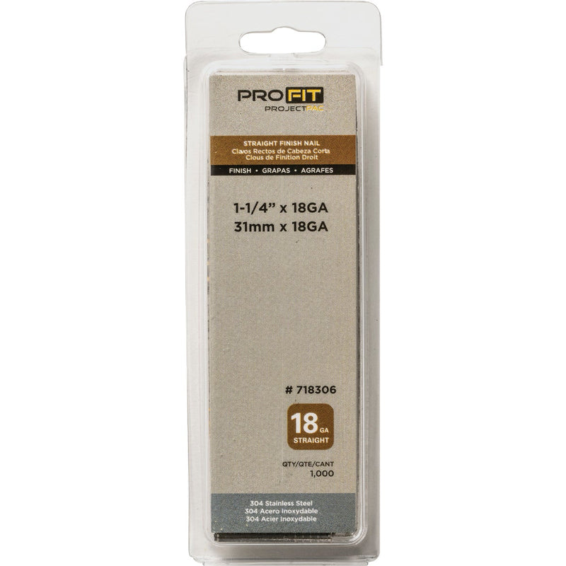 Pro-Fit 1-1/4 In. 18 Gauge 304-Stainless Steel Brad Nail (1000 Ct.)