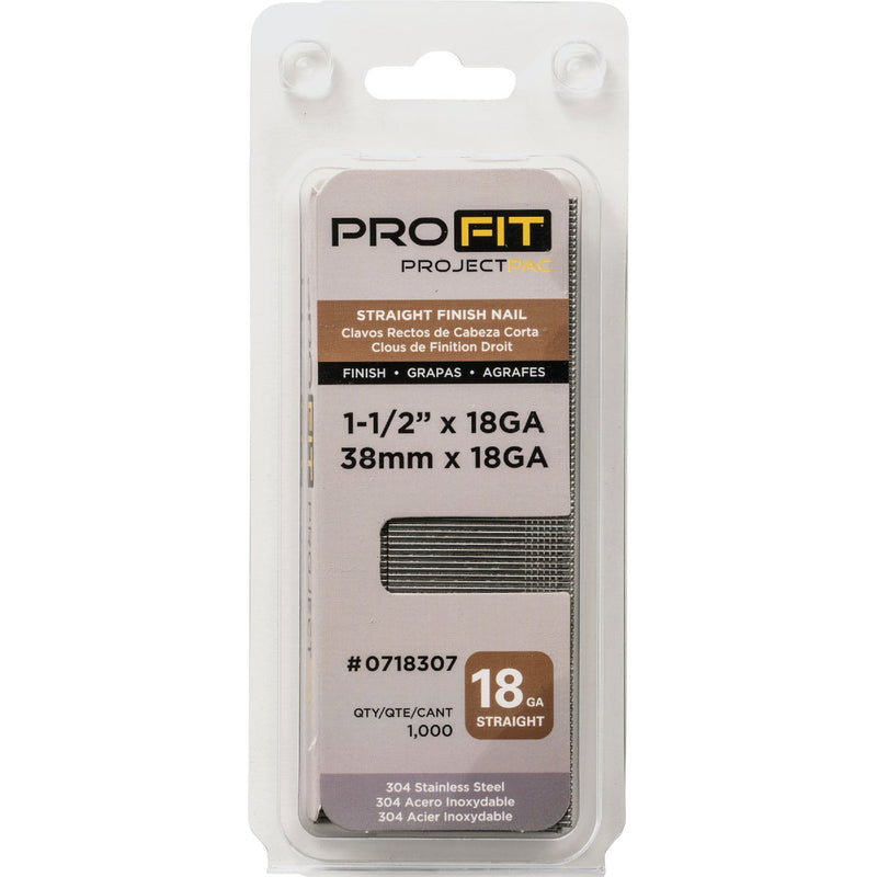 Pro-Fit 1-1/2 In. 18 Gauge 304-Stainless Steel Brad Nail (1000 Ct.)