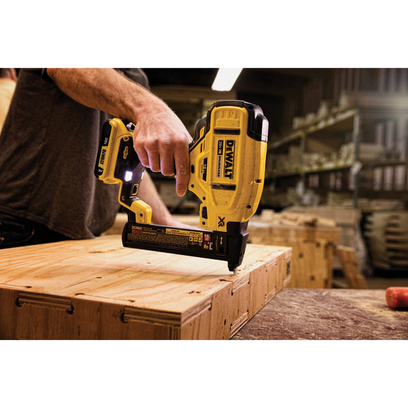 DEWALT 20V MAX XR Brushless 18-Gauge 1/4 In. Cordless Narrow Crown Stapler Kit with 2.0 Ah Battery & Charger