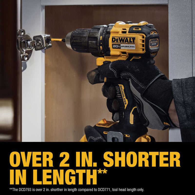 DEWALT 20V MAX Brushless 1/2 In. Compact Cordless Drill/Driver Kit with 2.0 Ah Battery & Charger