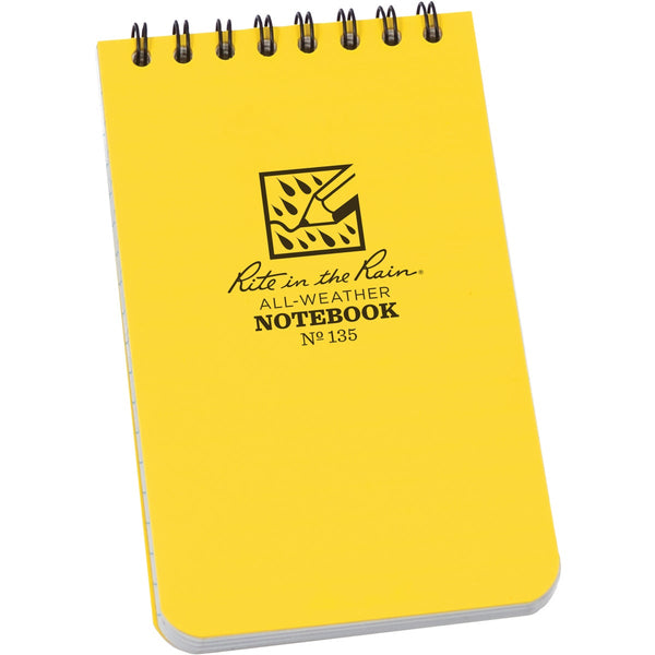 Rite in the Rain 3 In. W x 5 In. H Yellow 50-Sheet Top Spiral Bound All-Weather Memo Pad