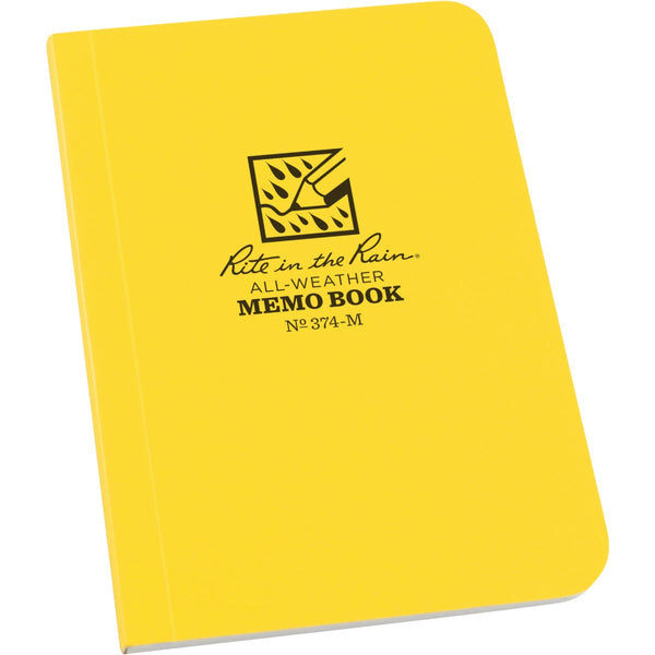 Rite in the Rain 3-1/2 In. W x 5 In. H Yellow 56-Sheet Soft Cover Side Bound All-Weather Memo Pad