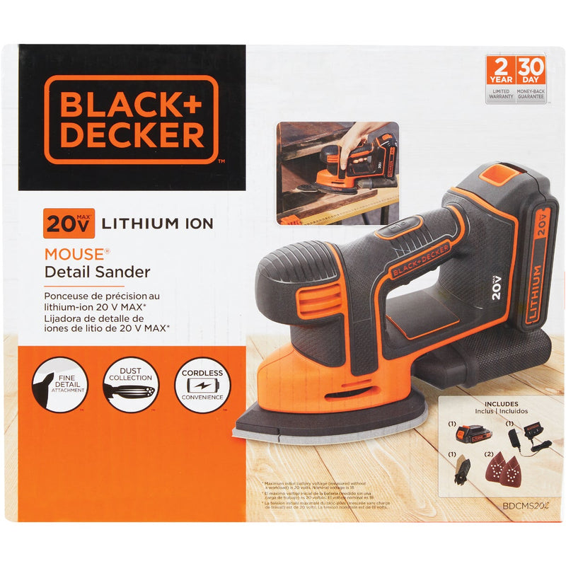 Black & Decker 20 Volt MAX Lithium-Ion Mouse Cordless Finish Sander