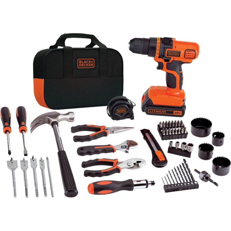 Black & Decker 20V MAX 3/8 In. Cordless Drill & Project Kit (68-Piece)