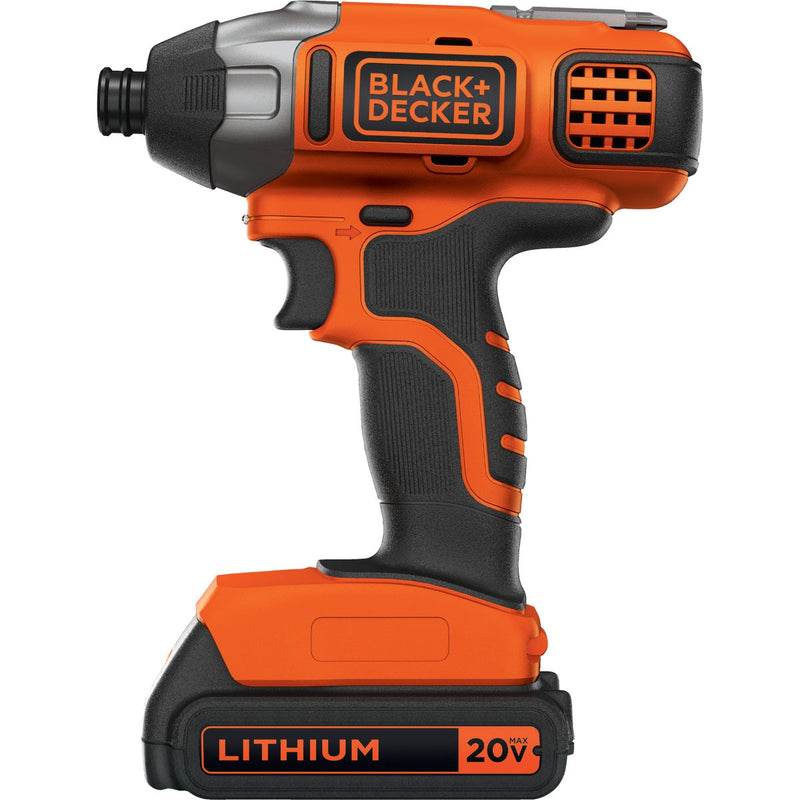 Black & Decker 20-Volt MAX Lithium-Ion 1/4 In. Hex Cordless Impact Driver Kit