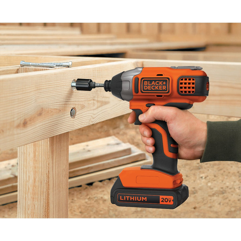 Black & Decker 20-Volt MAX Lithium-Ion 1/4 In. Hex Cordless Impact Driver Kit