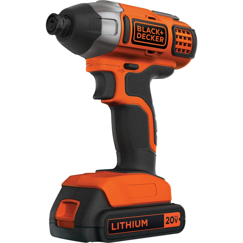 Black & Decker 20-Volt MAX Lithium-Ion 1/4 In. Hex Cordless Impact Driver Kit