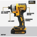 DEWALT 20V MAX Brushless 1/4 In. Hex Cordless Impact Driver Kit with 2.0 Ah Battery & Charger