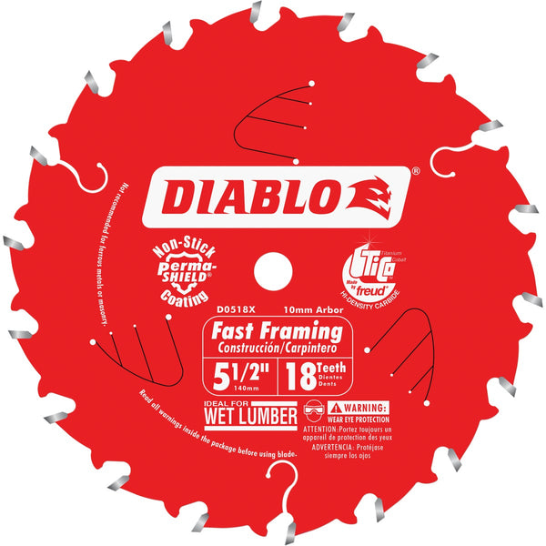 Diablo 5-1/2 In. 18-Tooth Fast Framing Circular Saw Blade with Bushings