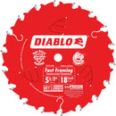 Diablo 5-1/2 In. 18-Tooth Fast Framing Circular Saw Blade with Bushings
