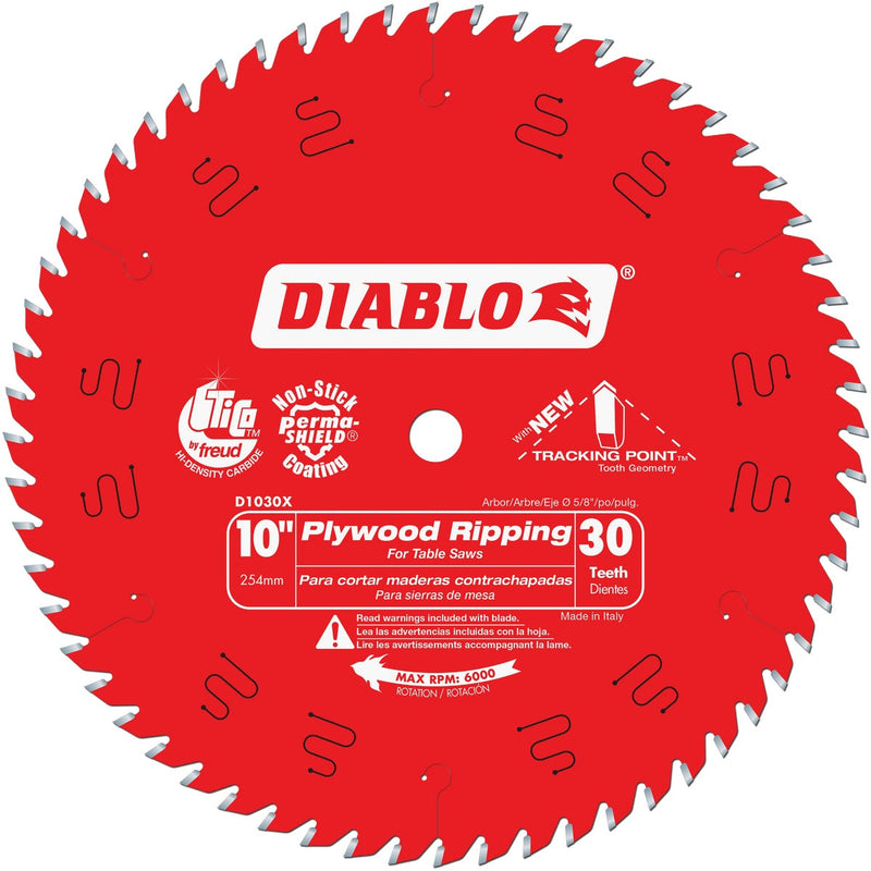 Diablo 10 In. 30-Tooth Plywood Ripping Circular Saw Blade