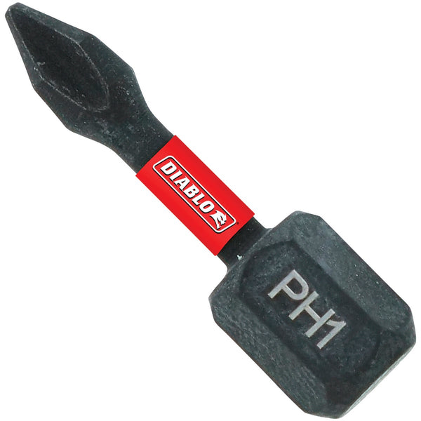 Diablo #1 Phillips 1 In. Insert Impact Screwdriver Bit (2-Pack)