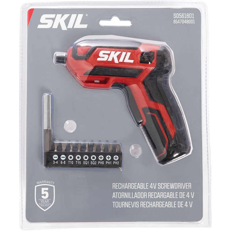 SKIL 4-Volt Lithium-Ion 1/4 In. Hex Rechargeable Cordless Screwdriver