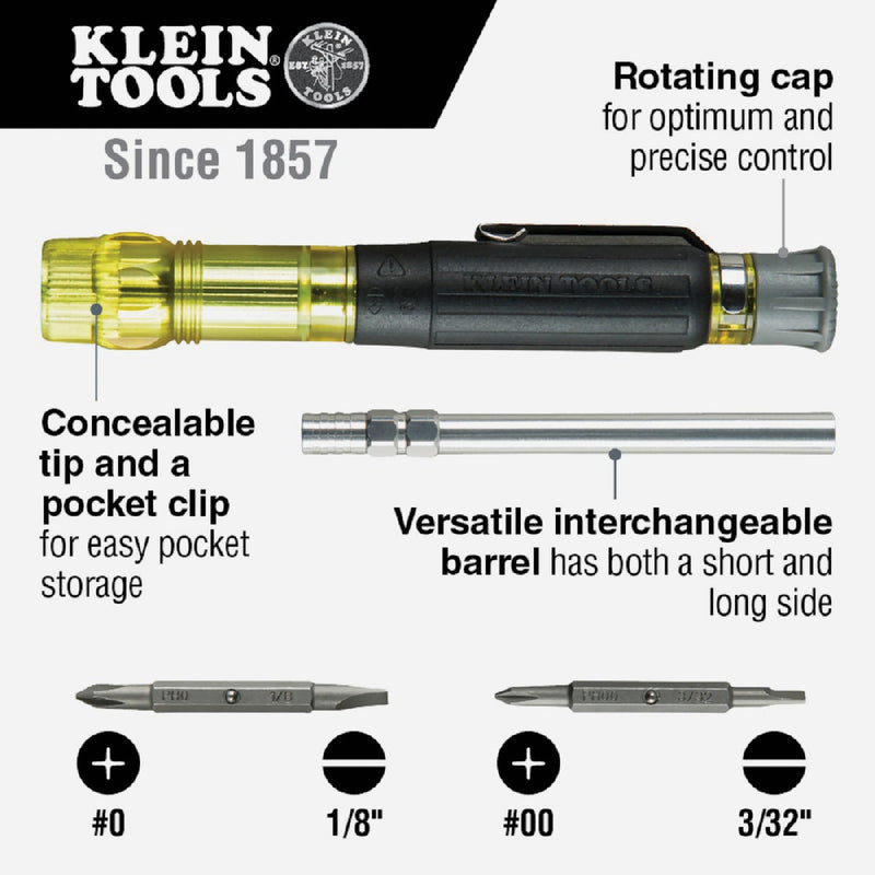 Klein 4-in-1 Multi-Bit Pocket Electronics Precision Screwdriver