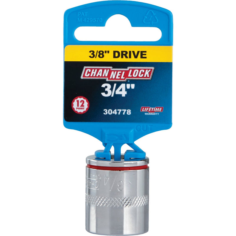 Channellock 3/8 In. Drive 3/4 In. 12-Point Shallow Standard Socket