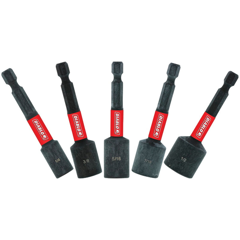 Diablo 2-9/16 In. Magnetic Nutdriver Bit Set (5-Piece)