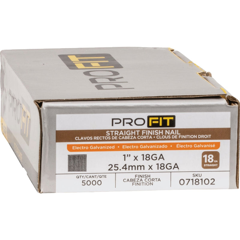 Pro-Fit 1 In. 18 Gauge Electro Galvanized Brad Nail (5000 Ct.)