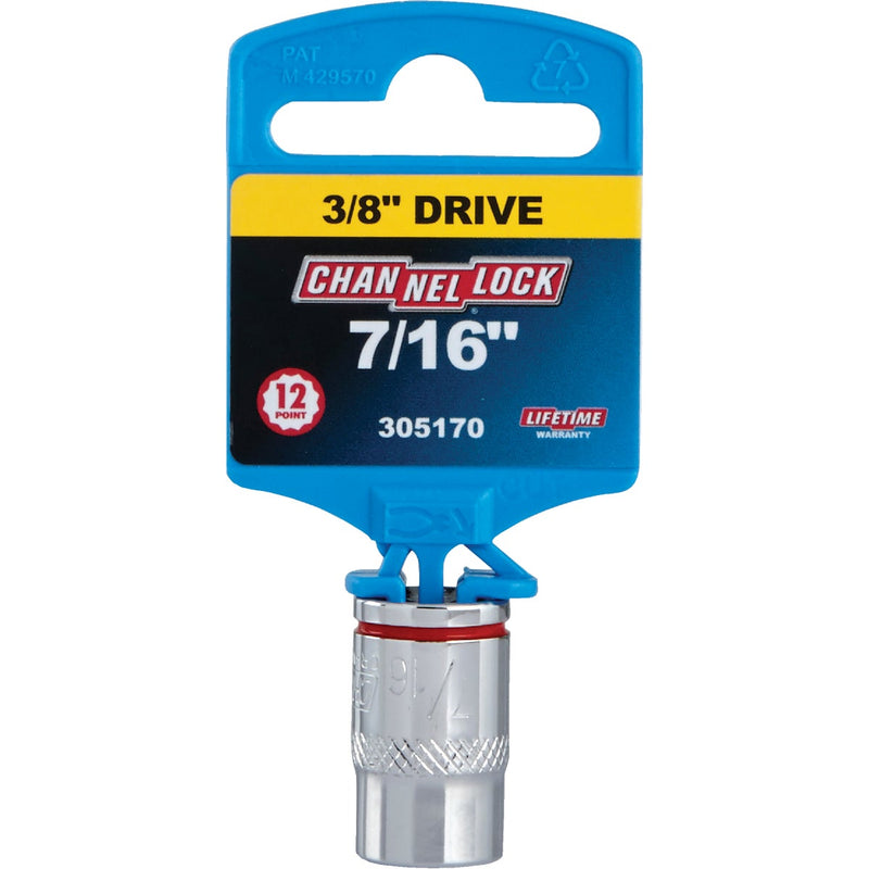 Channellock 3/8 In. Drive 7/16 In. 12-Point Shallow Standard Socket