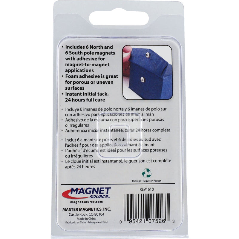 MagnetSource 1.68 Lb. Capacity Neodymium Disc Magnet with Adhesive (12-Pack)