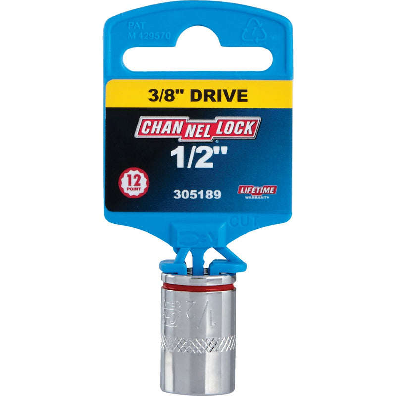 Channellock 3/8 In. Drive 1/2 In. 12-Point Shallow Standard Socket