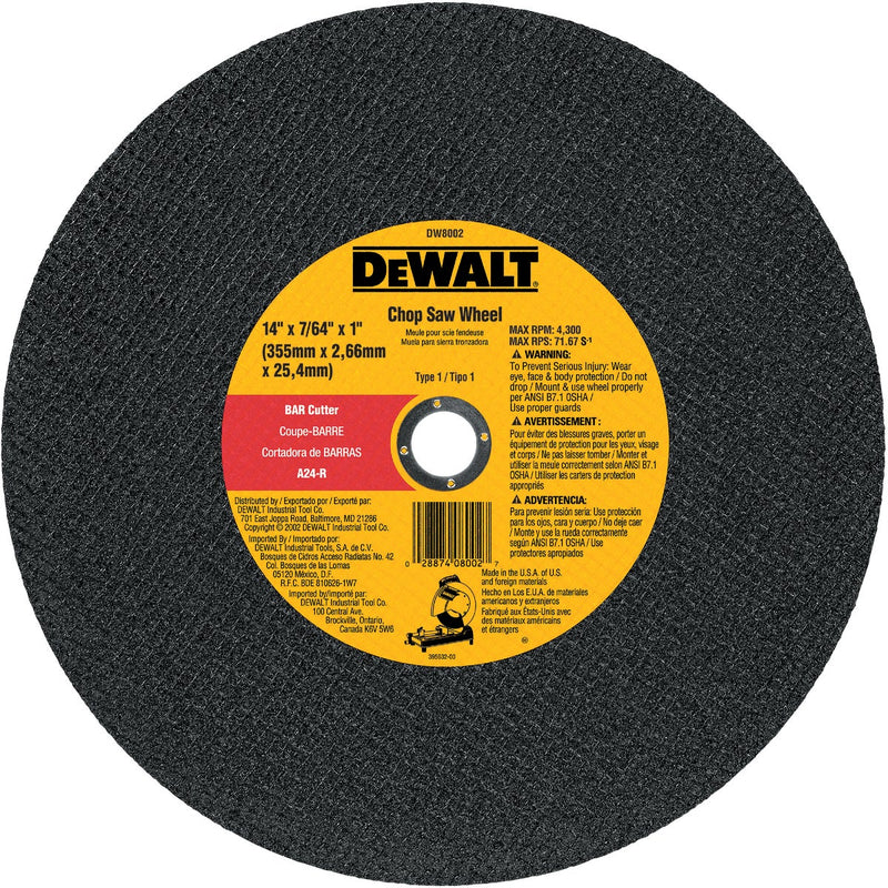 DEWALT HP Type 1 14 In. x 7/64 In. x 1 In. Metal Cut-Off Wheel