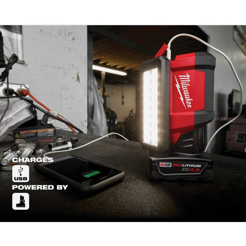 Milwaukee M12 ROVER 12 Volt Lithium-Ion LED Service & Repair Flood Cordless Work Light w/USB Charging (Tool Only)