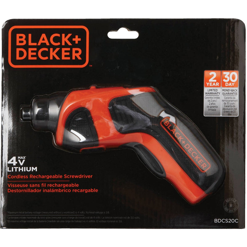 Black & Decker 4-Volt MAX Lithium-Ion 1/4 In. Cordless Screwdriver