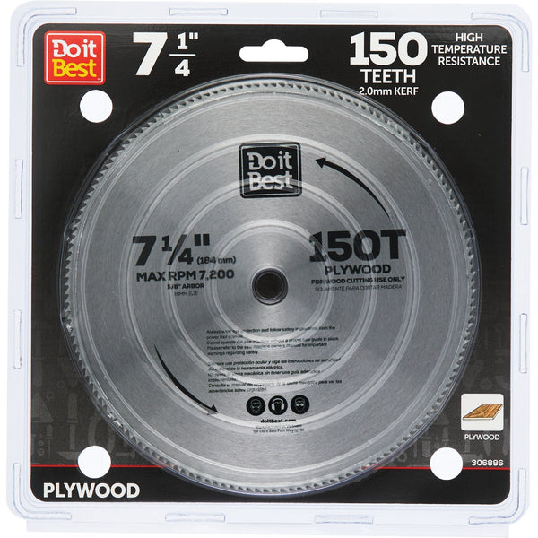 Do it Best  7-1/4 In. 150-Tooth Plywood Circular Saw Blade