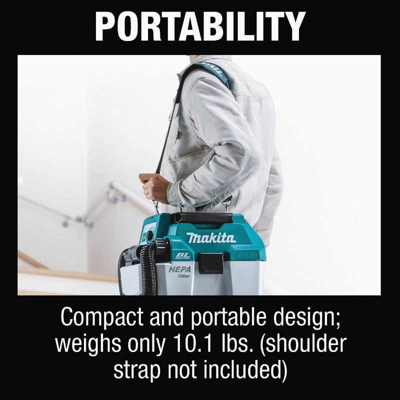 Makita 18 Volt LXT 2 Gal. Lithium-Ion Brushless Cordless Wet/Dry Vacuum (Tool Only)