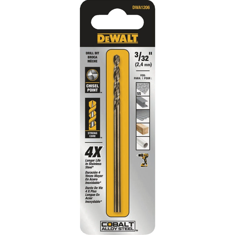 DeWalt 3/32 In. Industrial Cobalt Drill Bit