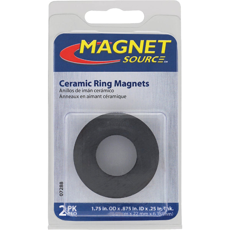 MagnetSource 1-3/4 In. Ceramic Magnet Ring (2-Pack)