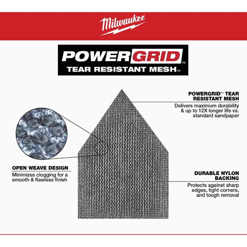 Milwaukee 120 Grit Mesh Power Sanding Sheets for M12 FUEL Orbital Detail Sander (12-Pack)