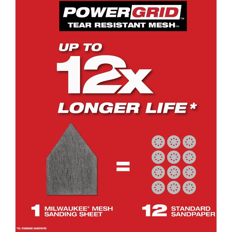 Milwaukee 120 Grit Mesh Power Sanding Sheets for M12 FUEL Orbital Detail Sander (12-Pack)