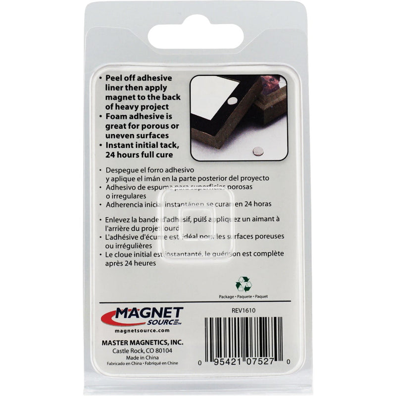 MagnetSource 2.45 Lb. Capacity Neodymium Disc Magnet with Adhesive (8-Pack)