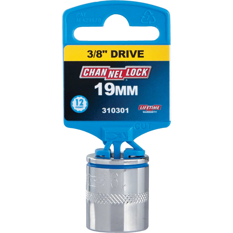 Channellock 3/8 In. Drive 19 mm 12-Point Shallow Metric Socket