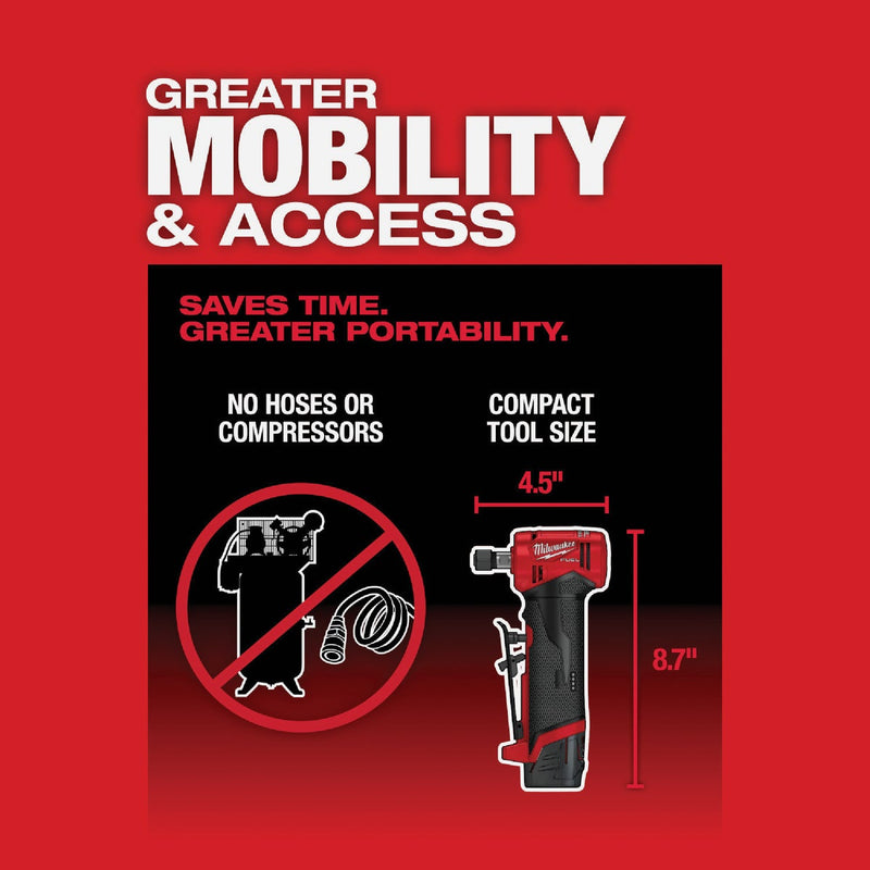 Milwaukee M12 FUEL 12 Volt Lithium-Ion Brushless 1/4 In. Right Angle Cordless Die Grinder (Tool Only)