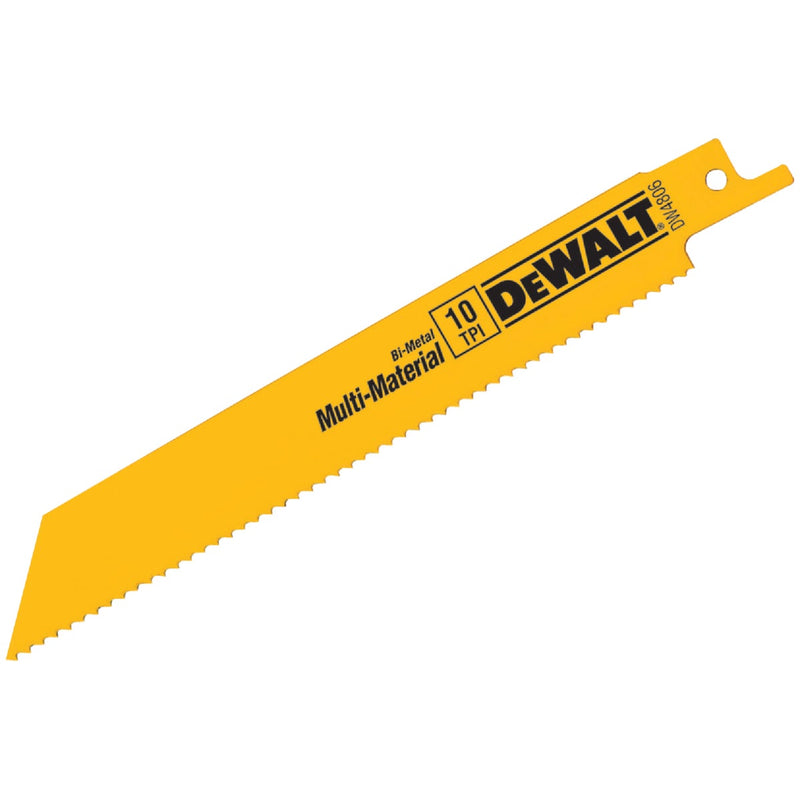 DeWalt 6 In. 10 TPI Multi-Material Reciprocating Saw Blade (5-Pack)