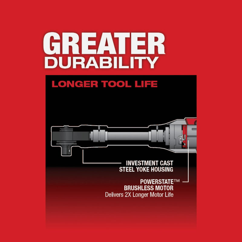 Milwaukee M12 FUEL 12-Volt Lithium-Ion Brushless 3/8 In. Extended Reach Cordless Ratchet (Tool Only)