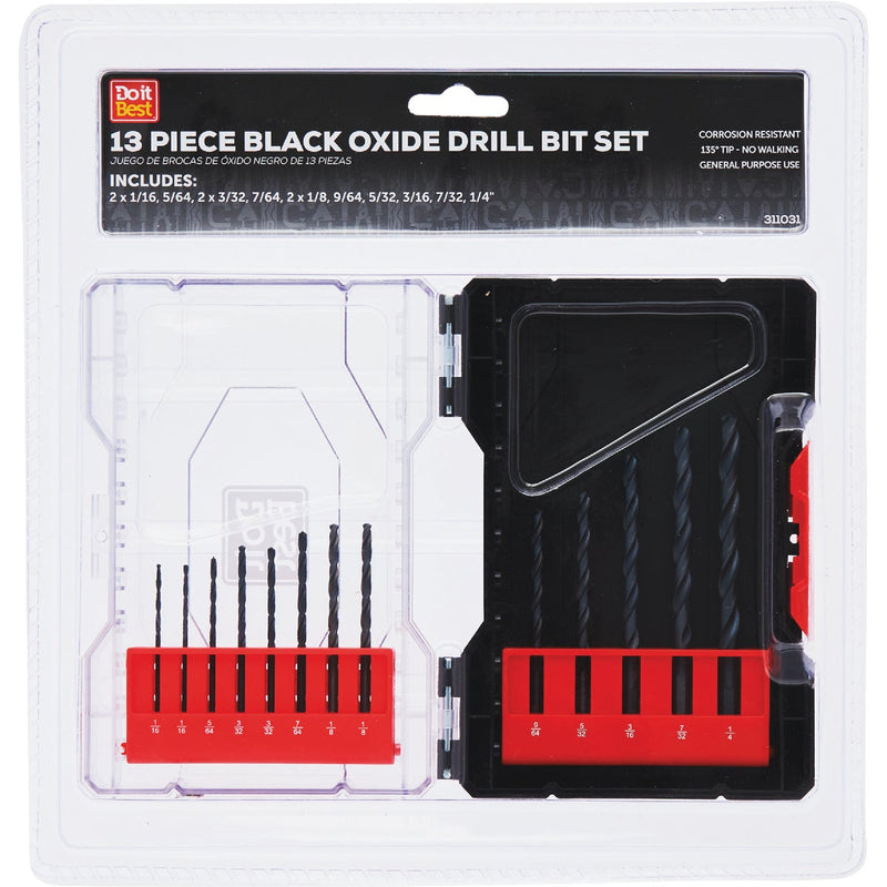 Do it Best 13-Piece Black Oxide Drill Bit Set, 1/16 In. thru 1/4 In.