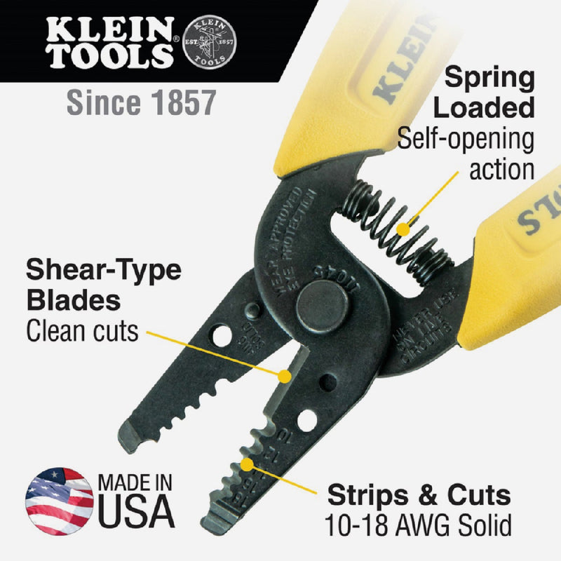 Klein 6 In. 10 AWG to 18 AWG Solid Wire Stripper