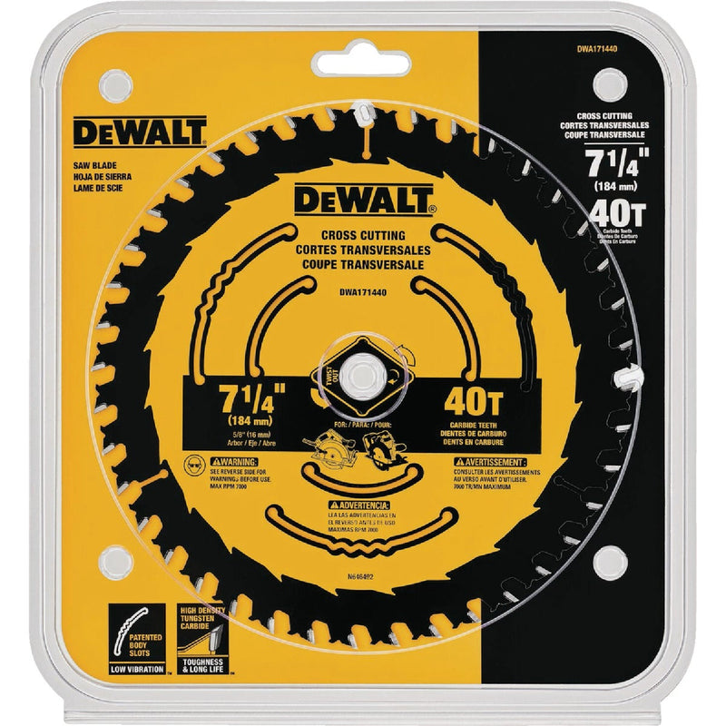 DEWALT 7-1/4 In. 40-Tooth Framing /Ripping Blister Circular Saw Blade