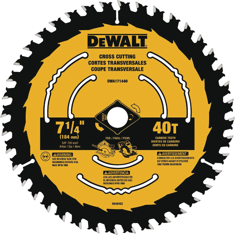 DEWALT 7-1/4 In. 40-Tooth Framing /Ripping Blister Circular Saw Blade