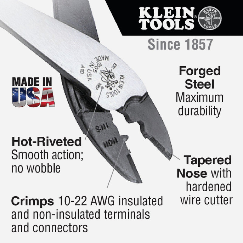 Klein 9-3/4 In. Steel Crimping Tool