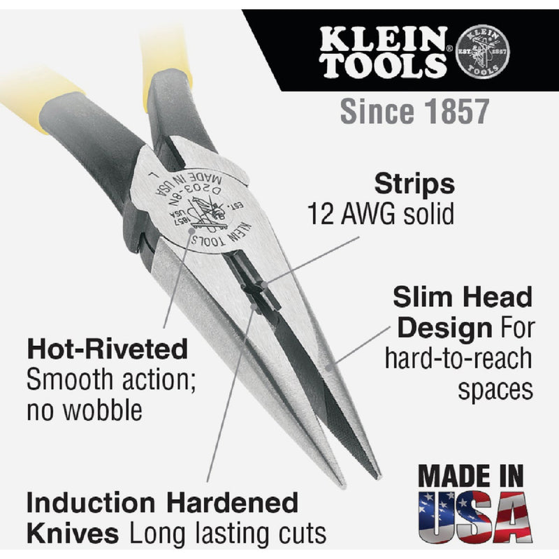 Klein 8 In. Heavy-Duty Long Nose Pliers