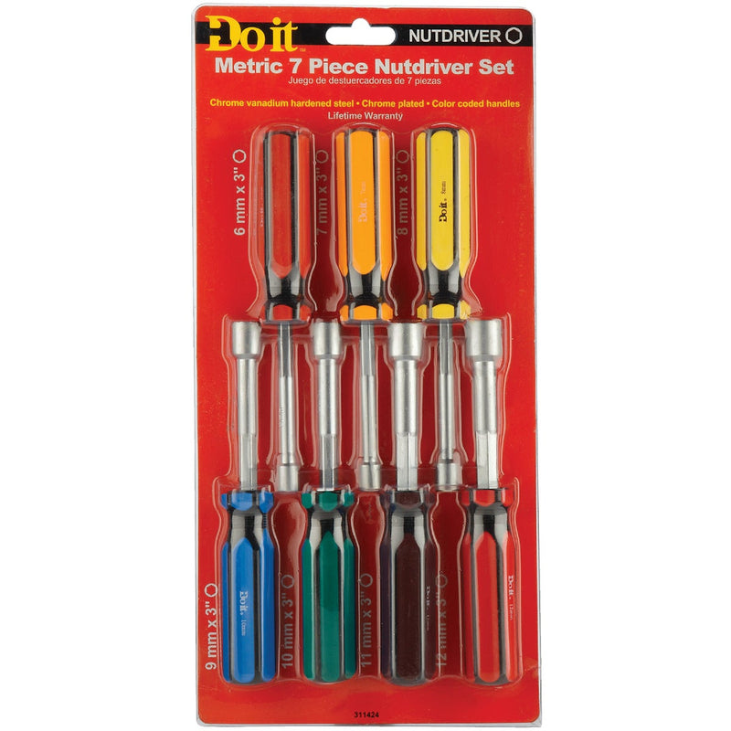 Do it Metric 3 In. Solid Shaft Nut Driver Set, 7-Piece