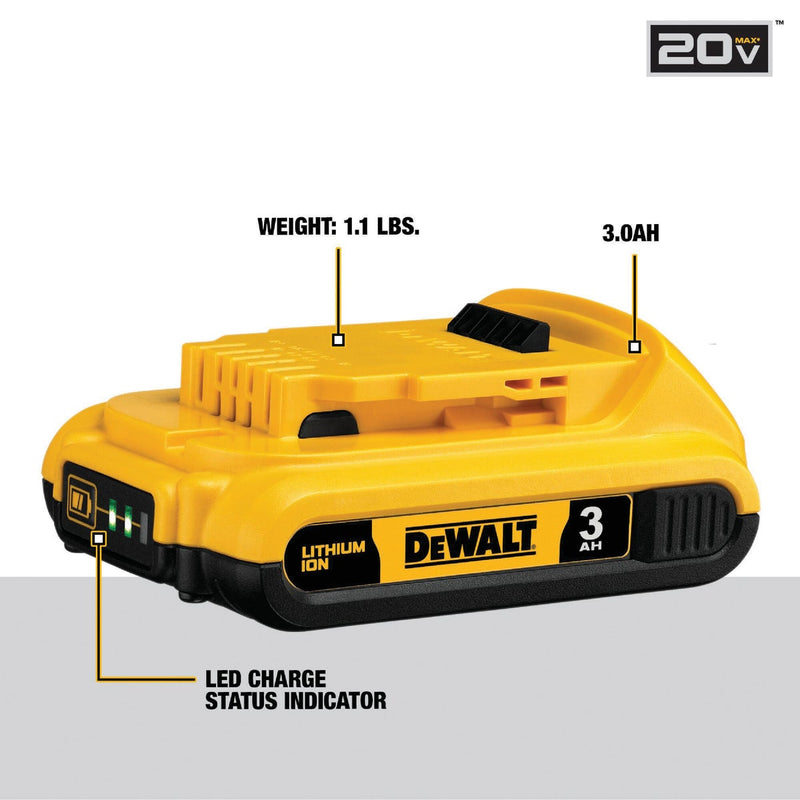 DEWALT 20V MAX Lithium-Ion 3.0 Ah Compact Battery Pack (2-Pack)