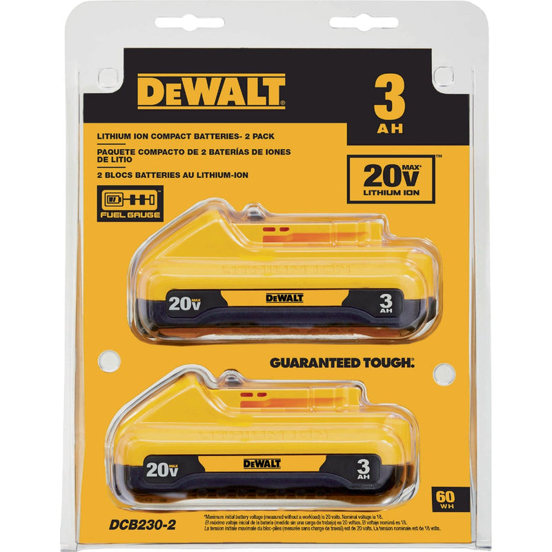 DEWALT 20V MAX Lithium-Ion 3.0 Ah Compact Battery Pack (2-Pack)