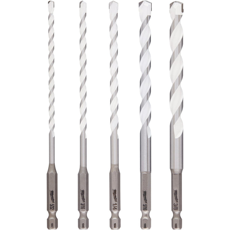 Milwaukee SHOCKWAVE 5-Piece Carbide Multi-Material Hex Shank Drill Bit Set